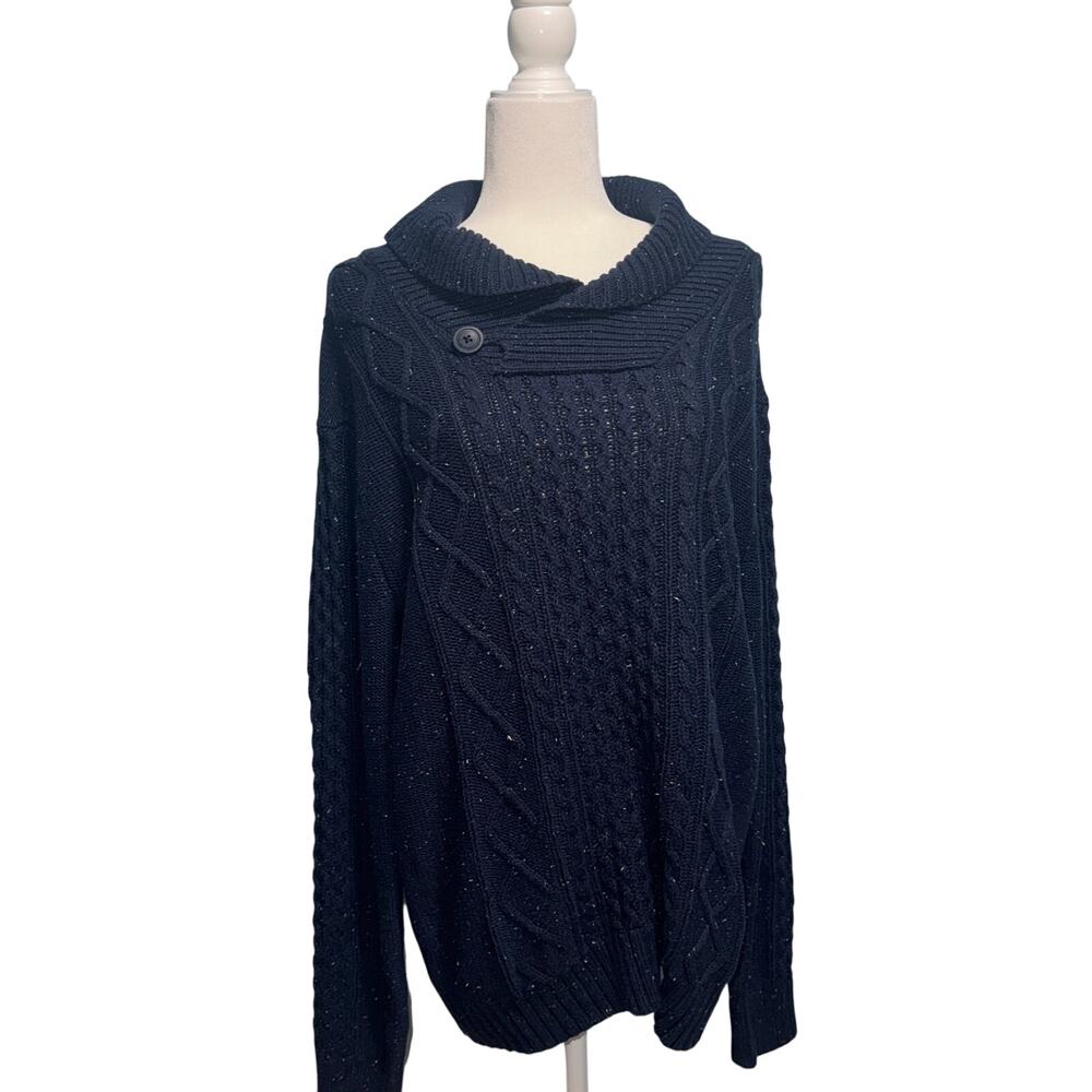 Gap Womens L Sweater Fishermen Cable Knit Ribbed Mixed Autumn Cool Weather Cozy